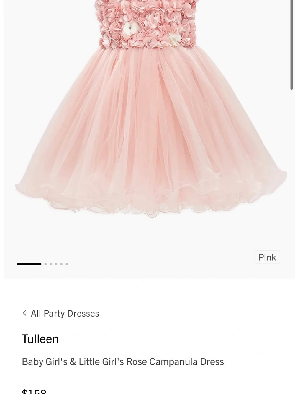 Rose Campanula Blush Pink and White Tulle Party Dress
